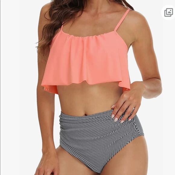Flounce XX-Large Bikini with Ruched Bottoms - Picture 1 of 5